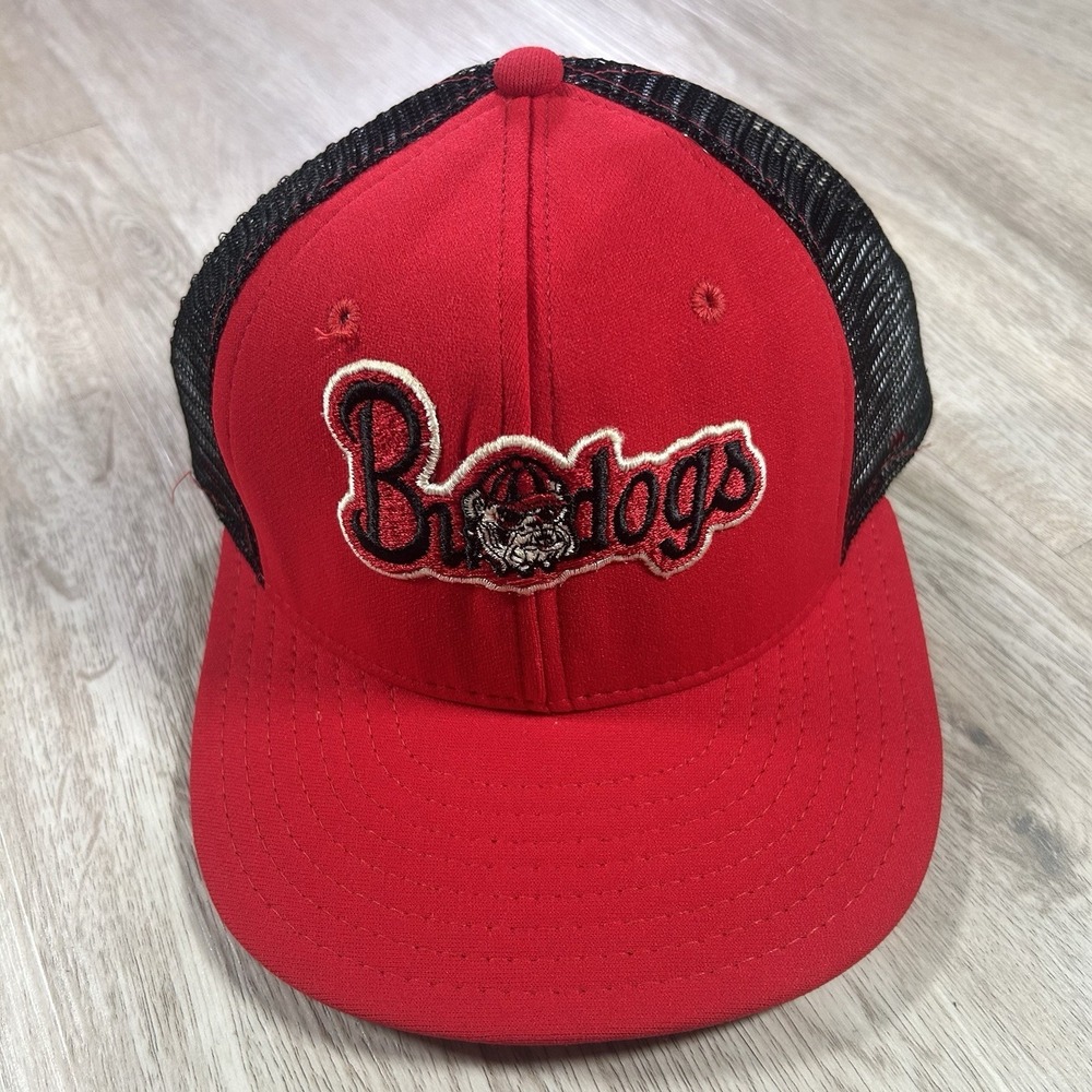 VTG Georgia Bulldogs Snapback Hat College Trucker Cap Red Black Made in USA